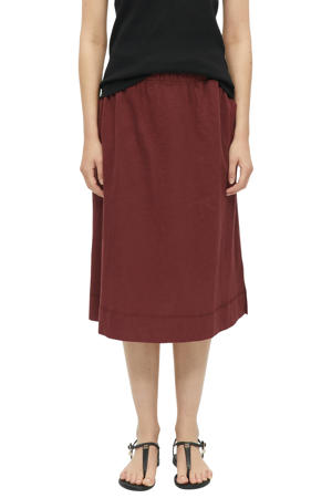 relaxed fit midi rok - donkerrood