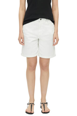 regular waist loose fit korte broek - wit