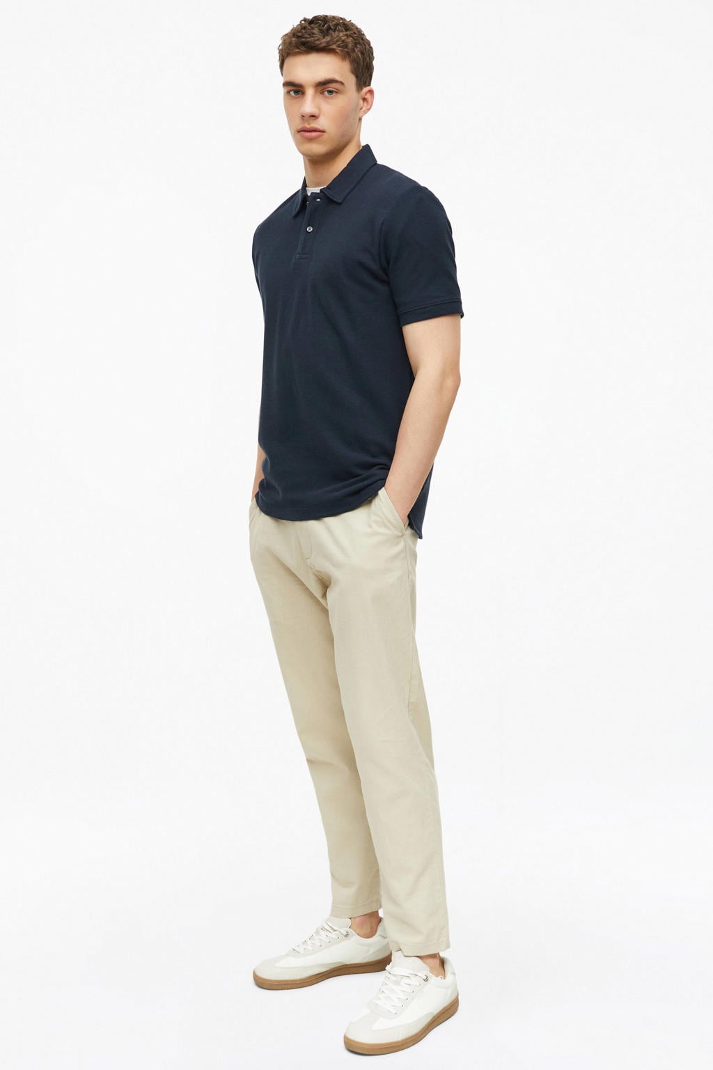 s.Oliver regular fit polo - blauwzwart