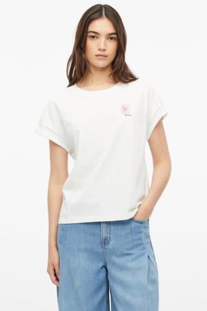 relaxed fit top met print - wit