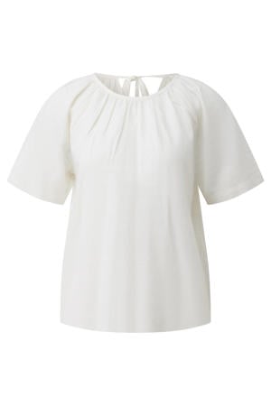 linnen top met cut-out Plus Size - wit