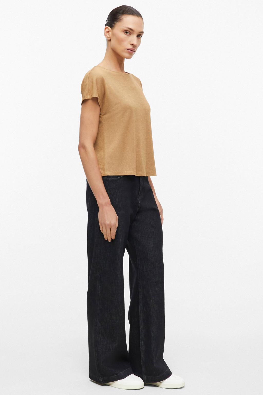 s.Oliver BLACK LABEL regular fit top met glitters - beige