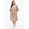 s.Oliver Curve relaxed fit midi jurk Plus Size met pofmouwen en print - roze