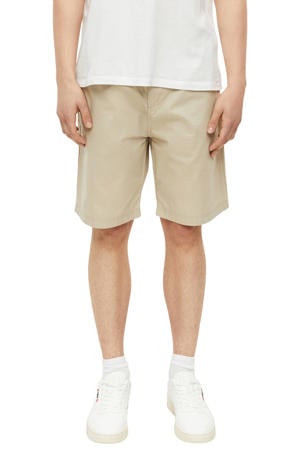 straight leg bermuda short - beige