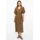s.Oliver viscose midi jurk met ceintuur - bruin