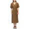 s.Oliver viscose midi jurk met ceintuur - bruin