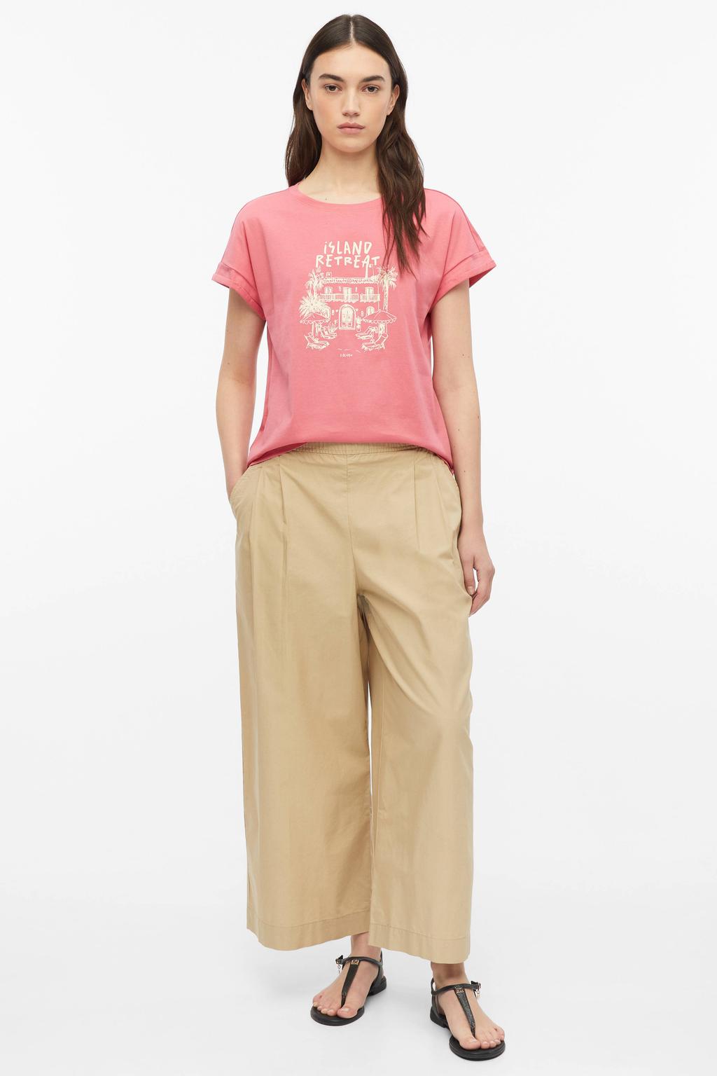 s.Oliver relaxed fit top met print - koraalrood
