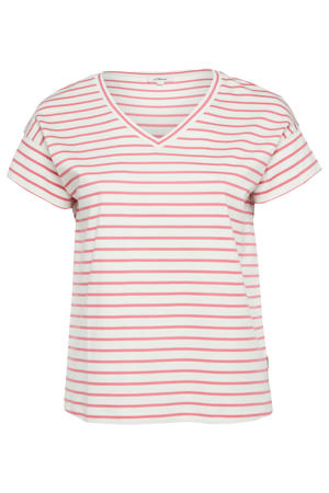 relaxed fit gestreept T-shirt Plus Size - roze