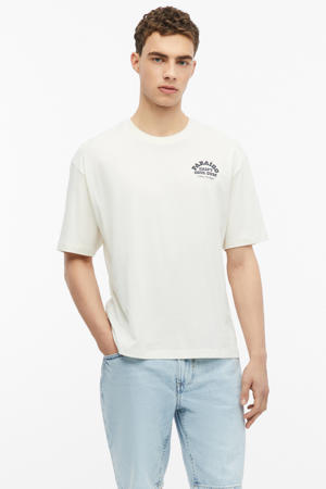 relaxed fit T-shirt met backprint - ecru