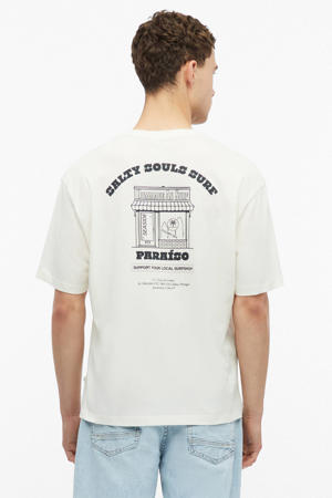 relaxed fit T-shirt met backprint - ecru