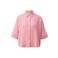 s.Oliver oversized gestreepte blouse met vleermuismouwen en overhemdkraag - roze