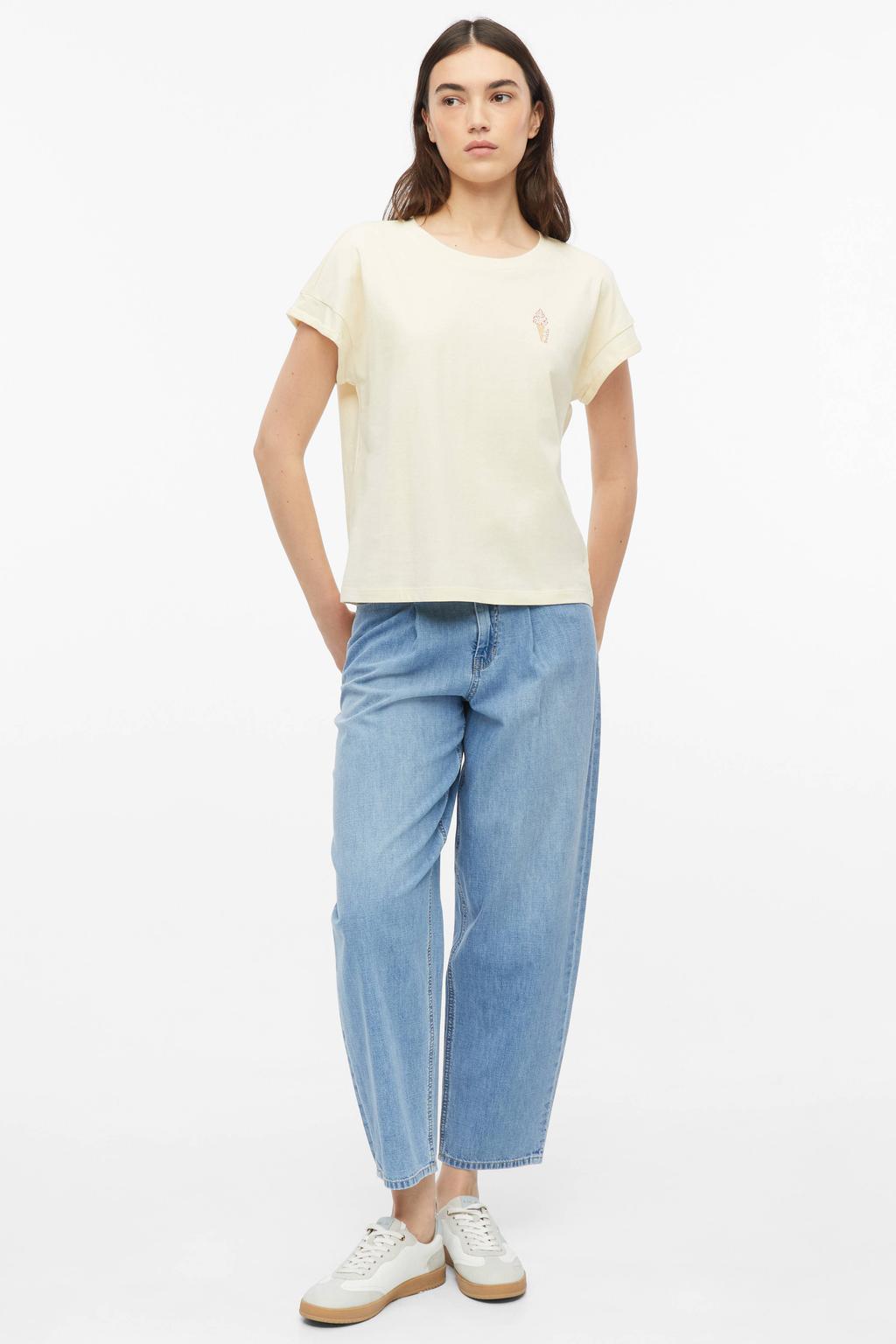 s.Oliver relaxed fit top met print - lichtgeel