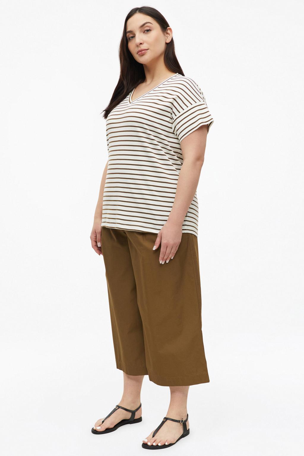 s.Oliver Curve relaxed fit gestreept T-shirt Plus Size - bruin