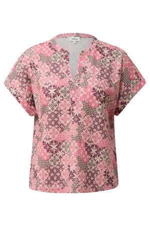 relaxed fit top Plus Size met print - roze