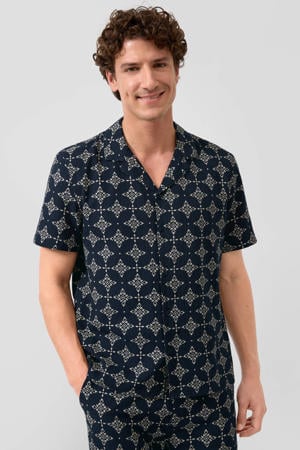 regular fit overhemd met print - blauw