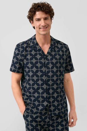 regular fit overhemd met print - blauw
