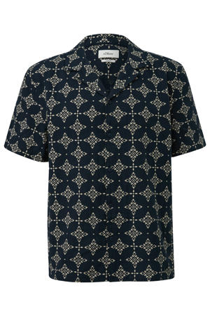 regular fit overhemd met print - blauw