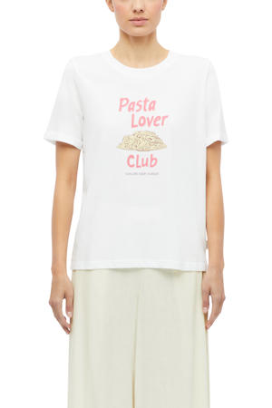 relaxed fit T-shirt met print - wit
