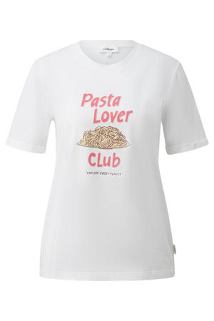 relaxed fit T-shirt met print - wit