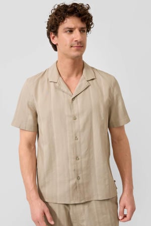 regular fit gehaakte overhemd - beige
