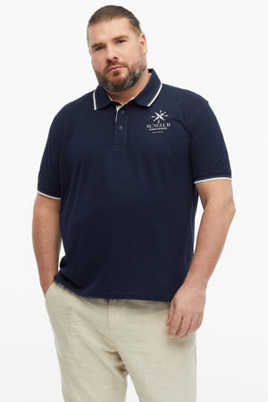 regular fit polo met print - blauwzwart