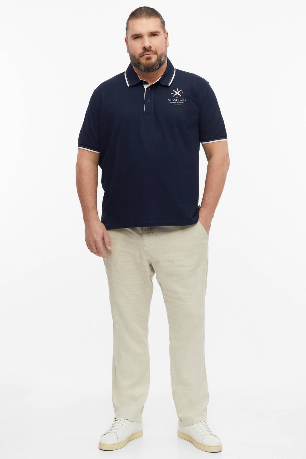 s.Oliver Big Size regular fit polo met print - blauwzwart
