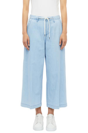 high waist cropped wide leg jeans - lichtblauw