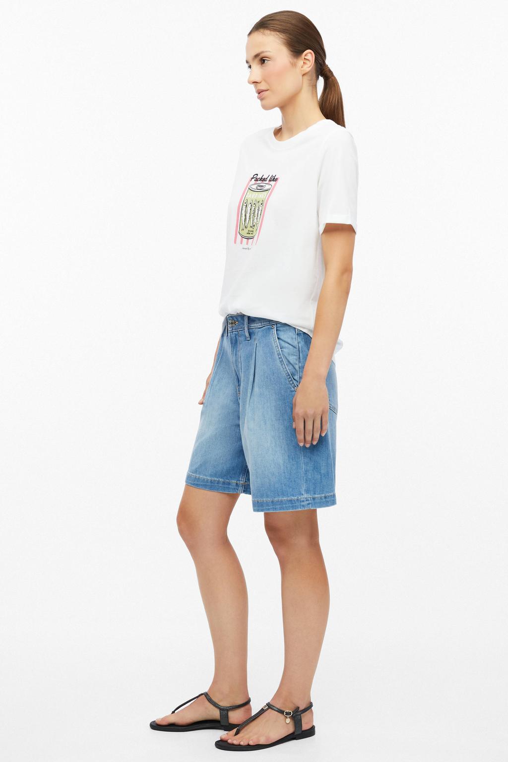 s.Oliver relaxed fit T-shirt met print - wit