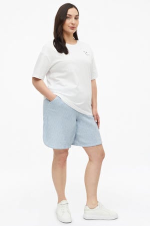 regular waist straight leg korte broek Plus Size - lichtblauw