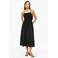 s.Oliver slim fit midi jurk met smockwerk - zwart
