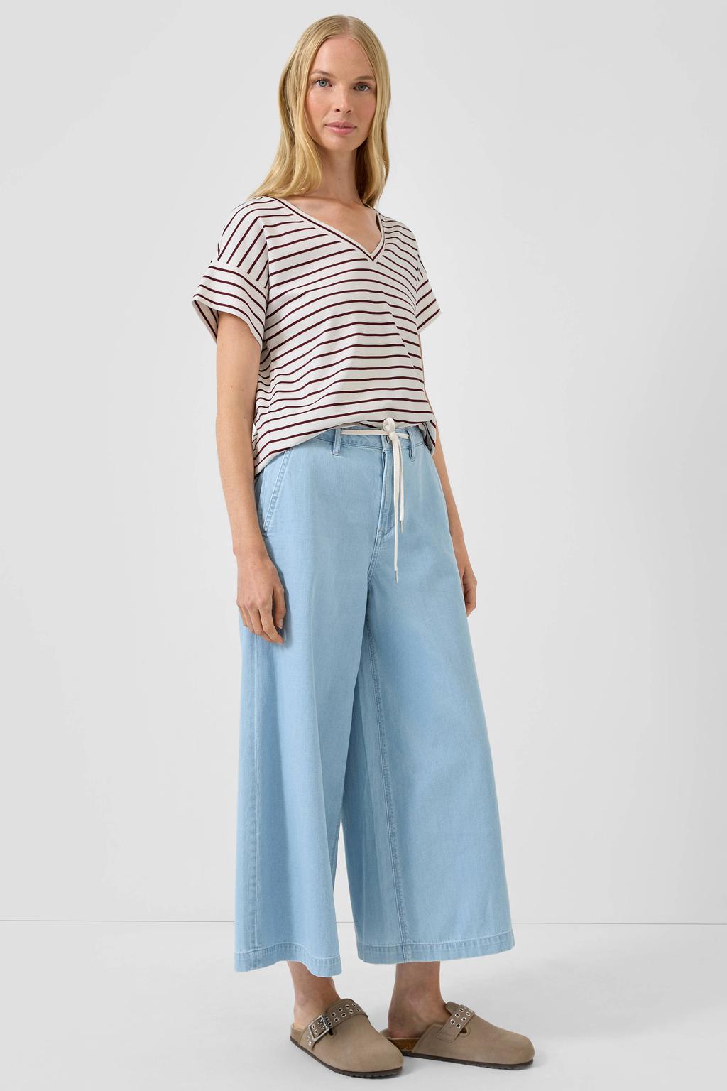 s.Oliver relaxed fit gestreept T-shirt - donkerrood