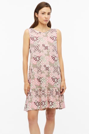 modal relaxed fit mini jurk - meerkleurig
