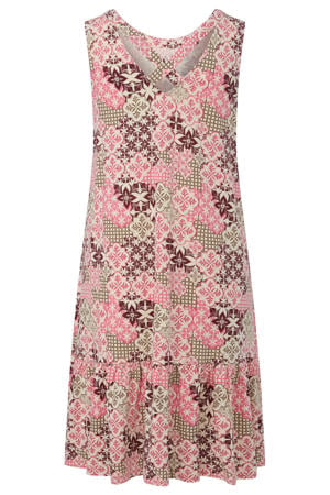 modal relaxed fit mini jurk - meerkleurig