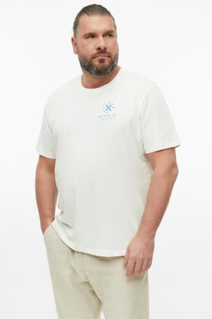 regular fit T-shirt met print - wit