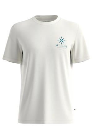 regular fit T-shirt met print - wit