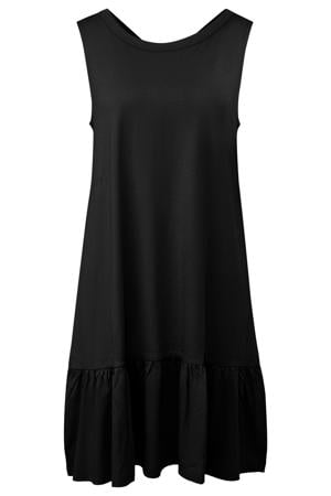 modal relaxed fit mini jurk - zwart