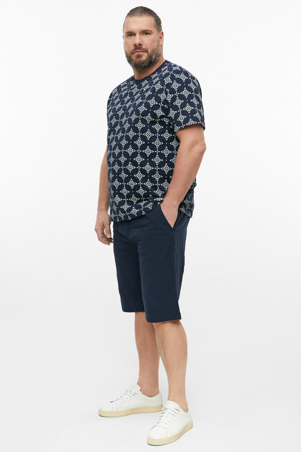 s.Oliver Big Size regular fit T-shirt met print - blauw