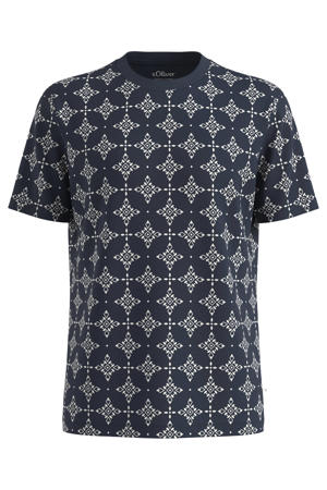 regular fit T-shirt met print - blauw