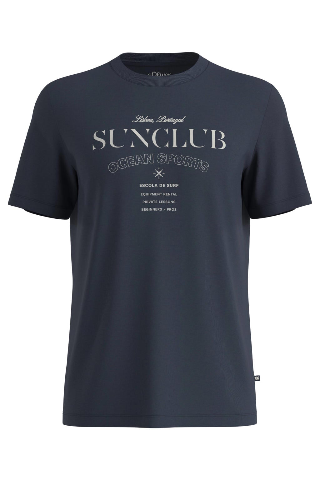 s.Oliver Big Size regular fit T-shirt met print - donkerblauw