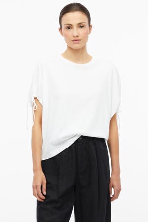 relaxed fit top met vleermuismouwen - wit