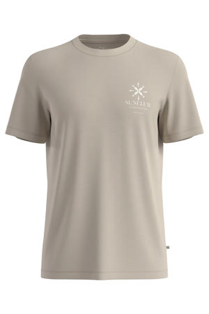 regular fit T-shirt met print - beige