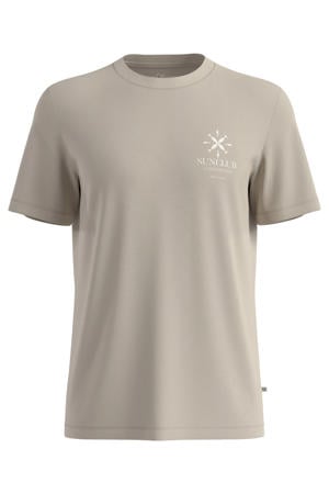 regular fit T-shirt met print - beige