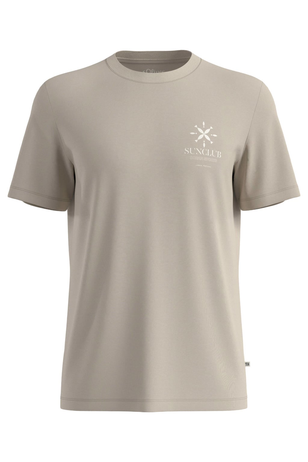 s.Oliver Big Size regular fit T-shirt met print - beige