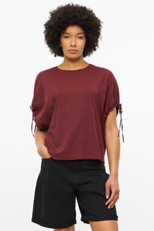 relaxed fit top - donkerrood