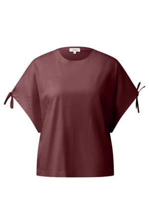 relaxed fit top - donkerrood
