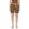 s.Oliver straight leg bermuda short met ceintuur - bruin