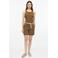 s.Oliver straight leg bermuda short met ceintuur - bruin