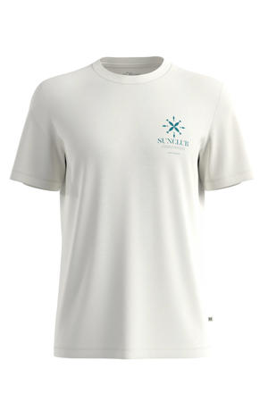 regular fit T-shirt met print - wit