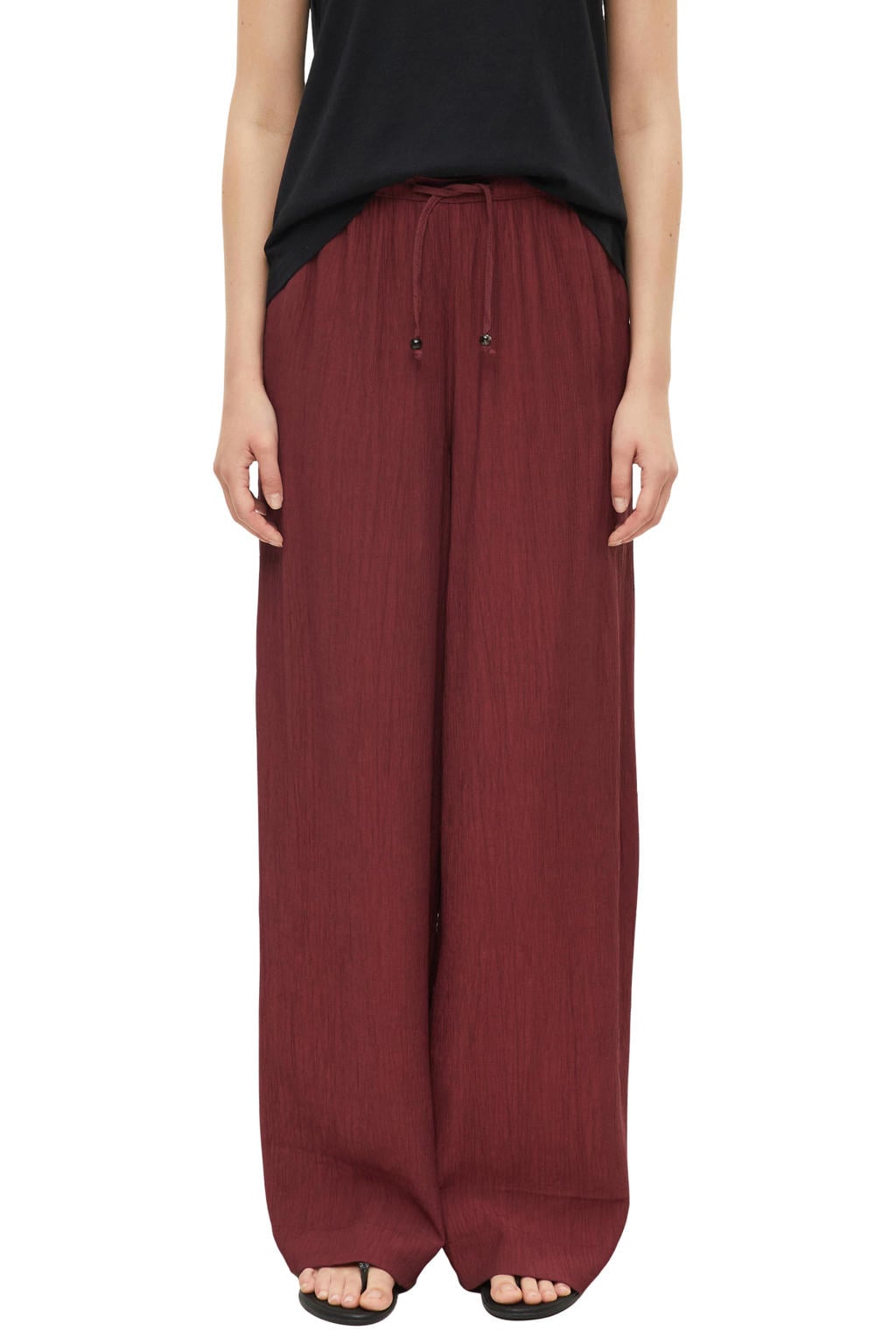 s.Oliver wide leg broek - donkerrood