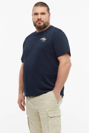 relaxed fit T-shirt met backprint - blauwzwart